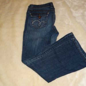 LEI Dark Blue Flare Jeans Size 9 Short